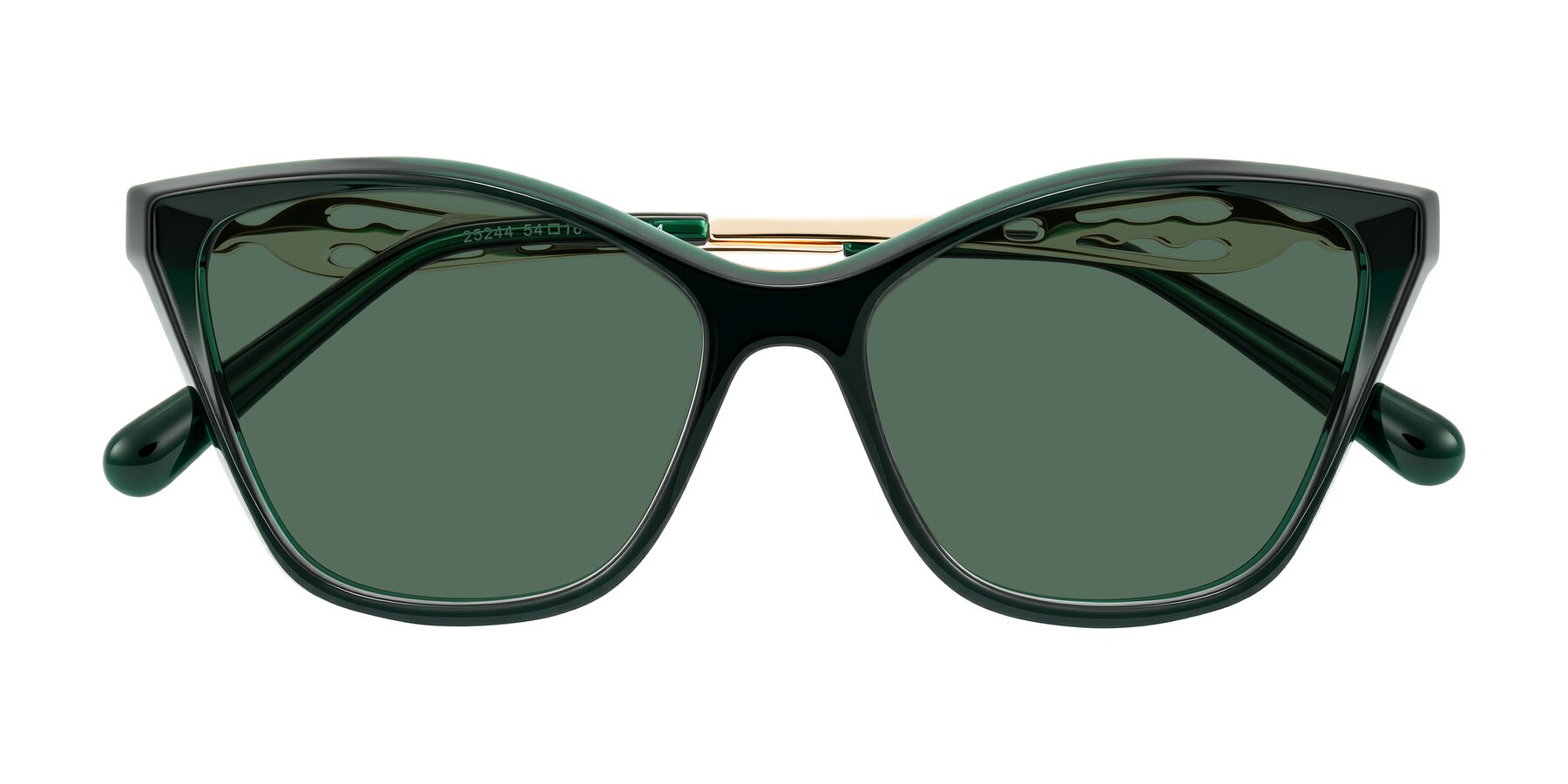 Folded Front of Aspen in Jade Green with Green Polarized Lenses