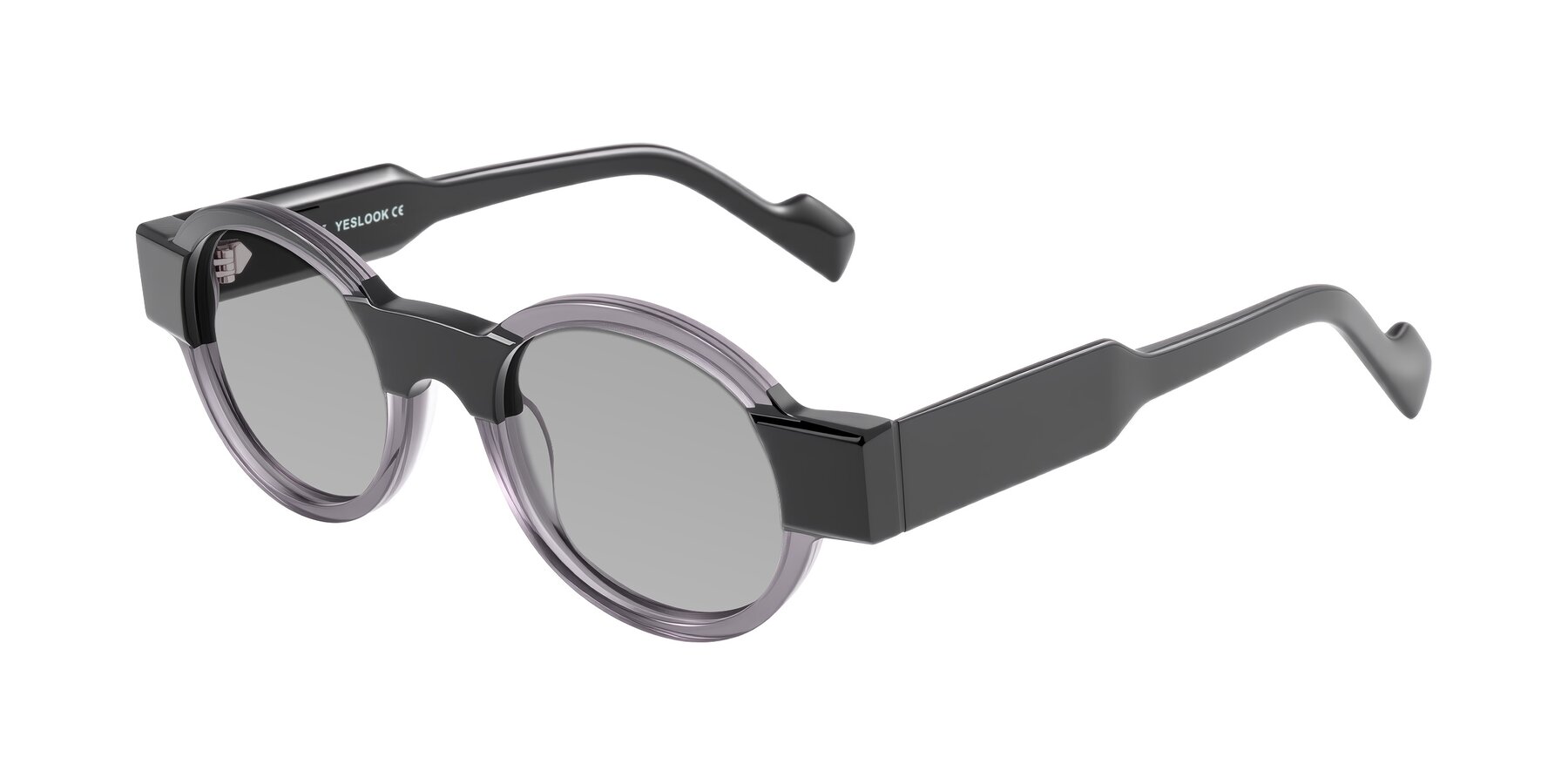 Angle of Talori in Transparent Gray/Black with Light Gray Tinted Lenses