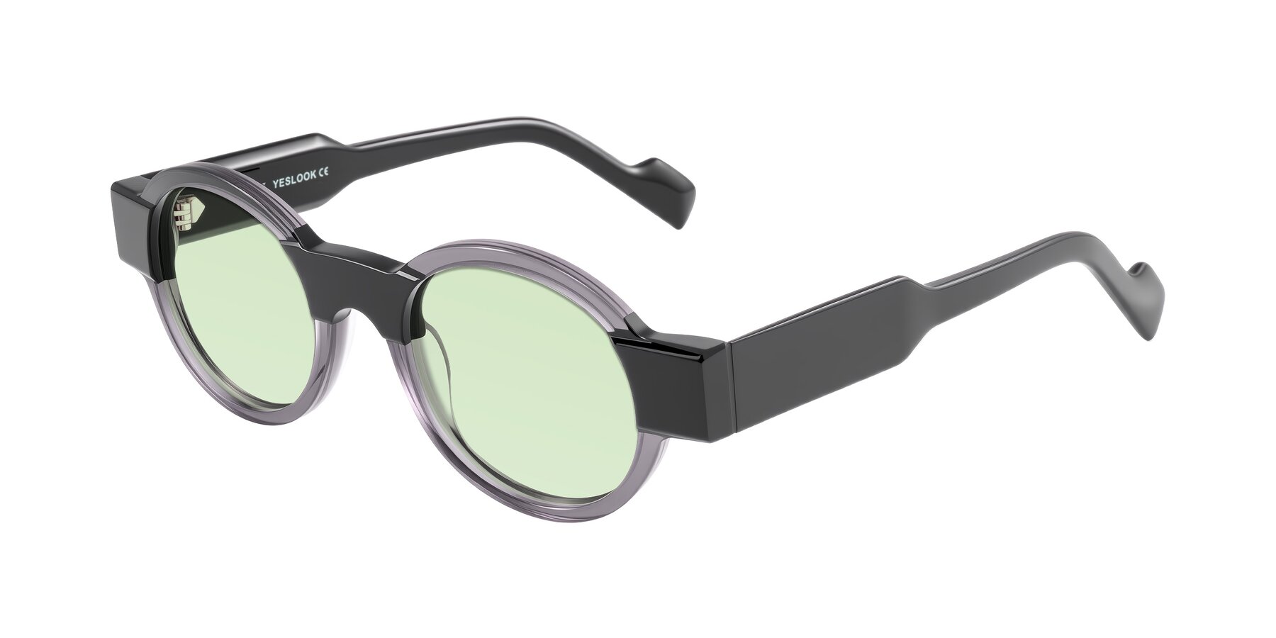 Angle of Talori in Transparent Gray/Black with Light Green Tinted Lenses