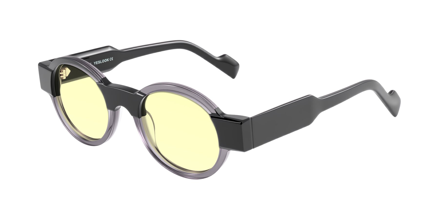 Angle of Talori in Transparent Gray/Black with Light Yellow Tinted Lenses