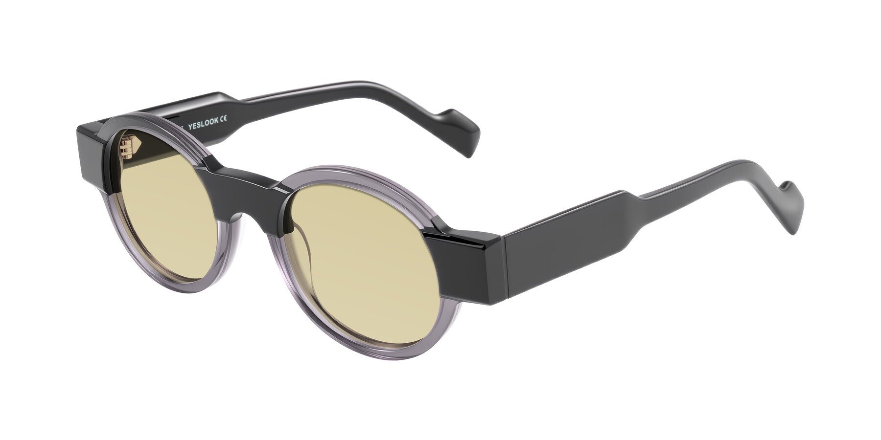 Angle of Talori in Transparent Gray/Black with Light Champagne Tinted Lenses