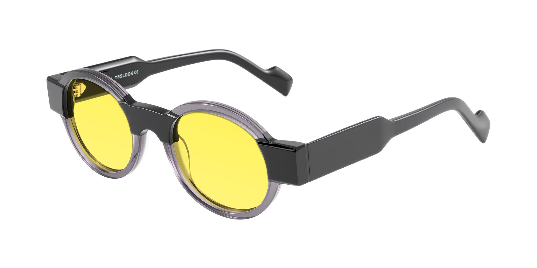 Angle of Talori in Transparent Gray/Black with Medium Yellow Tinted Lenses