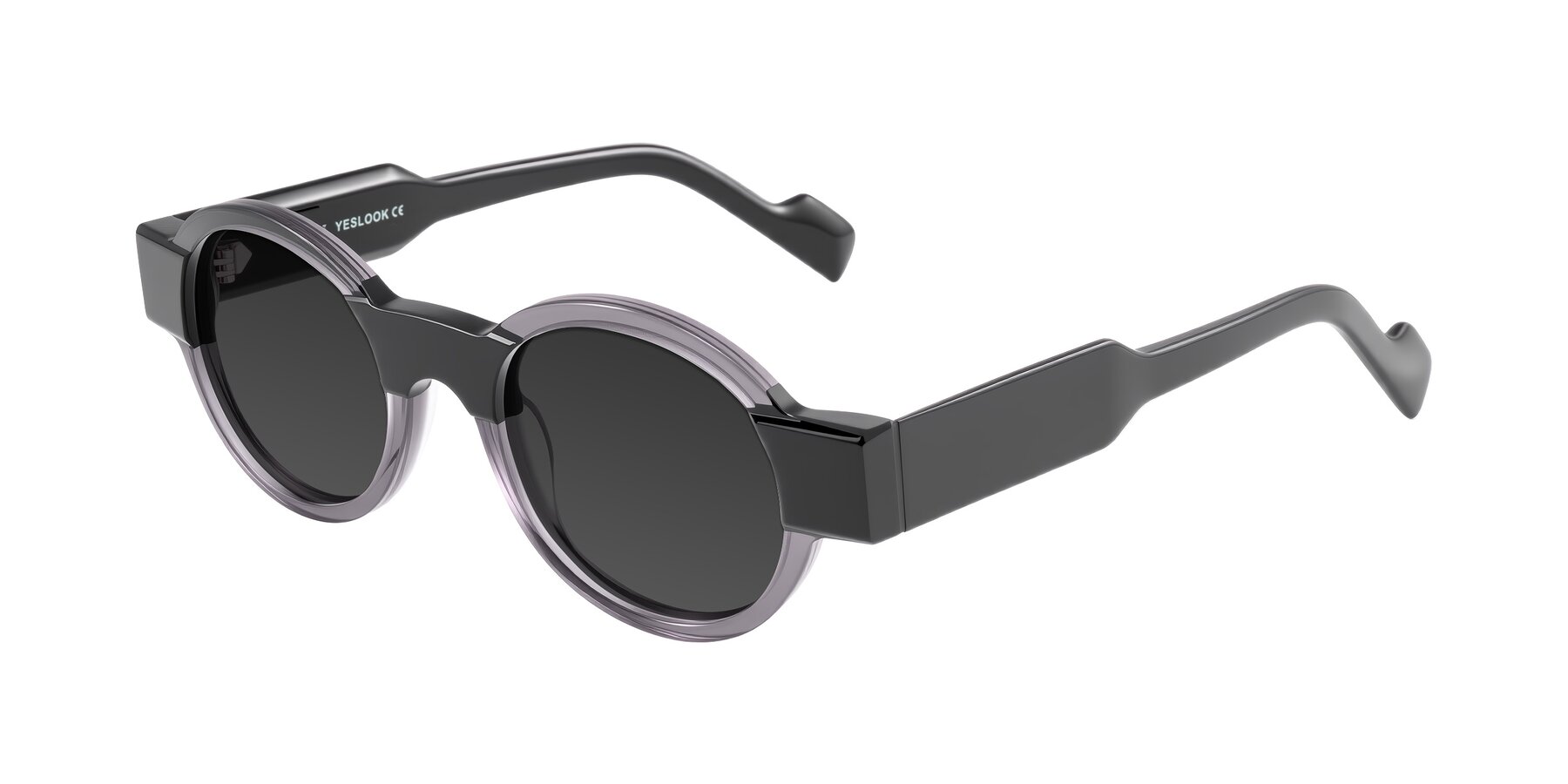 Angle of Talori in Transparent Gray/Black with Gray Tinted Lenses