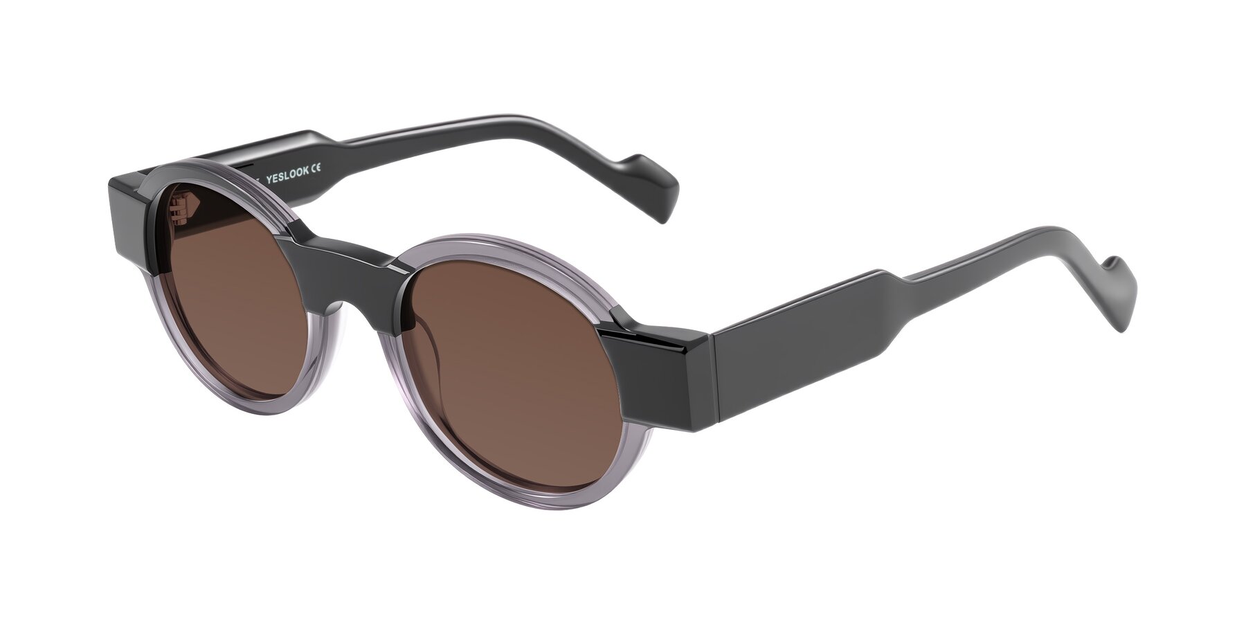 Angle of Talori in Transparent Gray/Black with Brown Tinted Lenses
