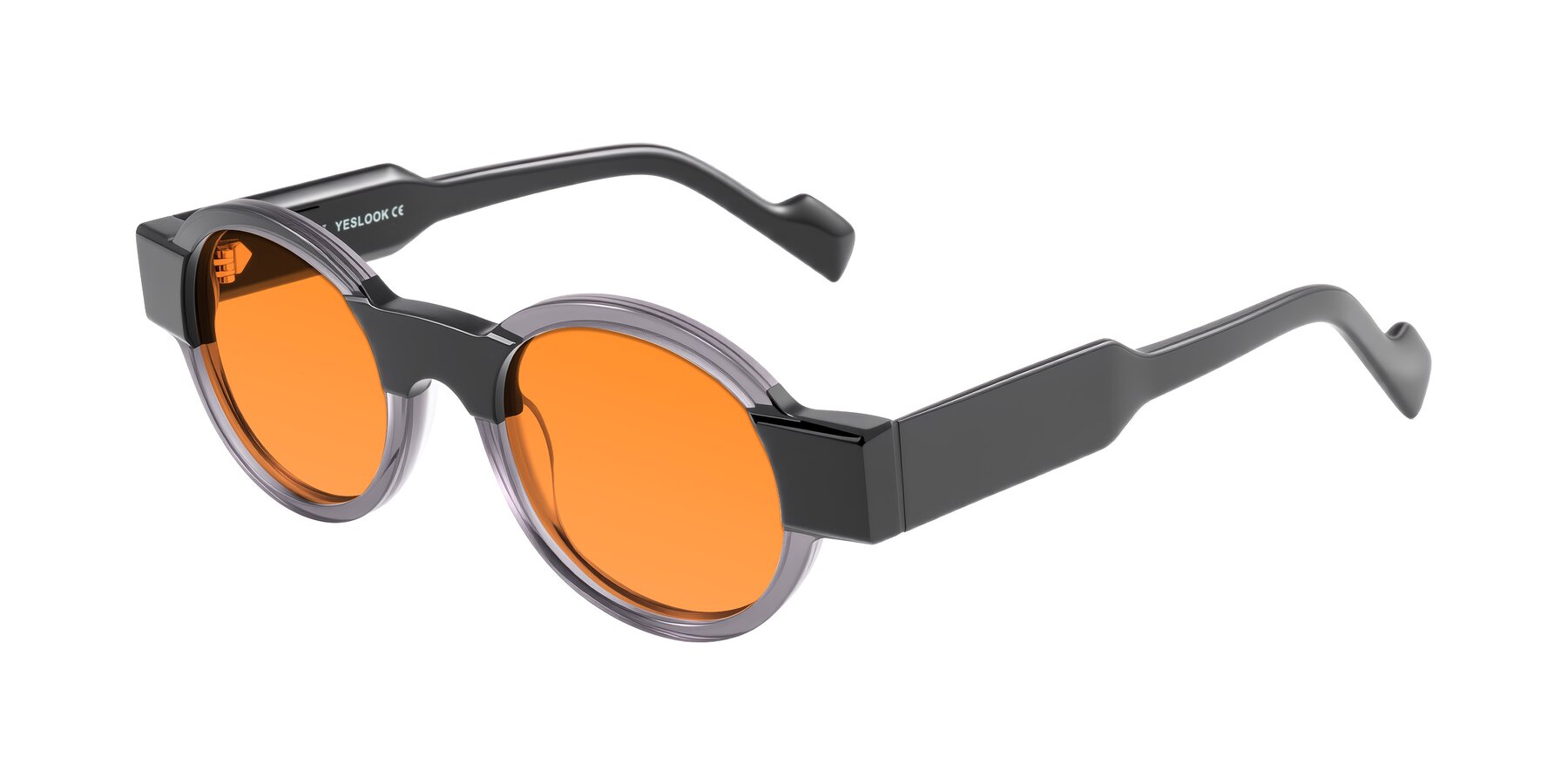 Angle of Talori in Transparent Gray/Black with Orange Tinted Lenses