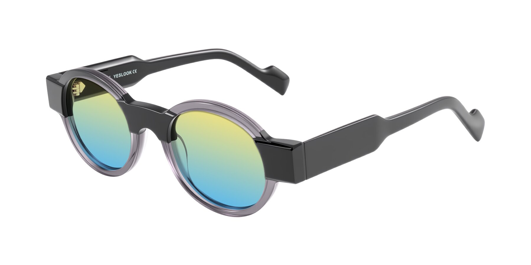 Angle of Talori in Transparent Gray/Black with Yellow / Blue Gradient Lenses