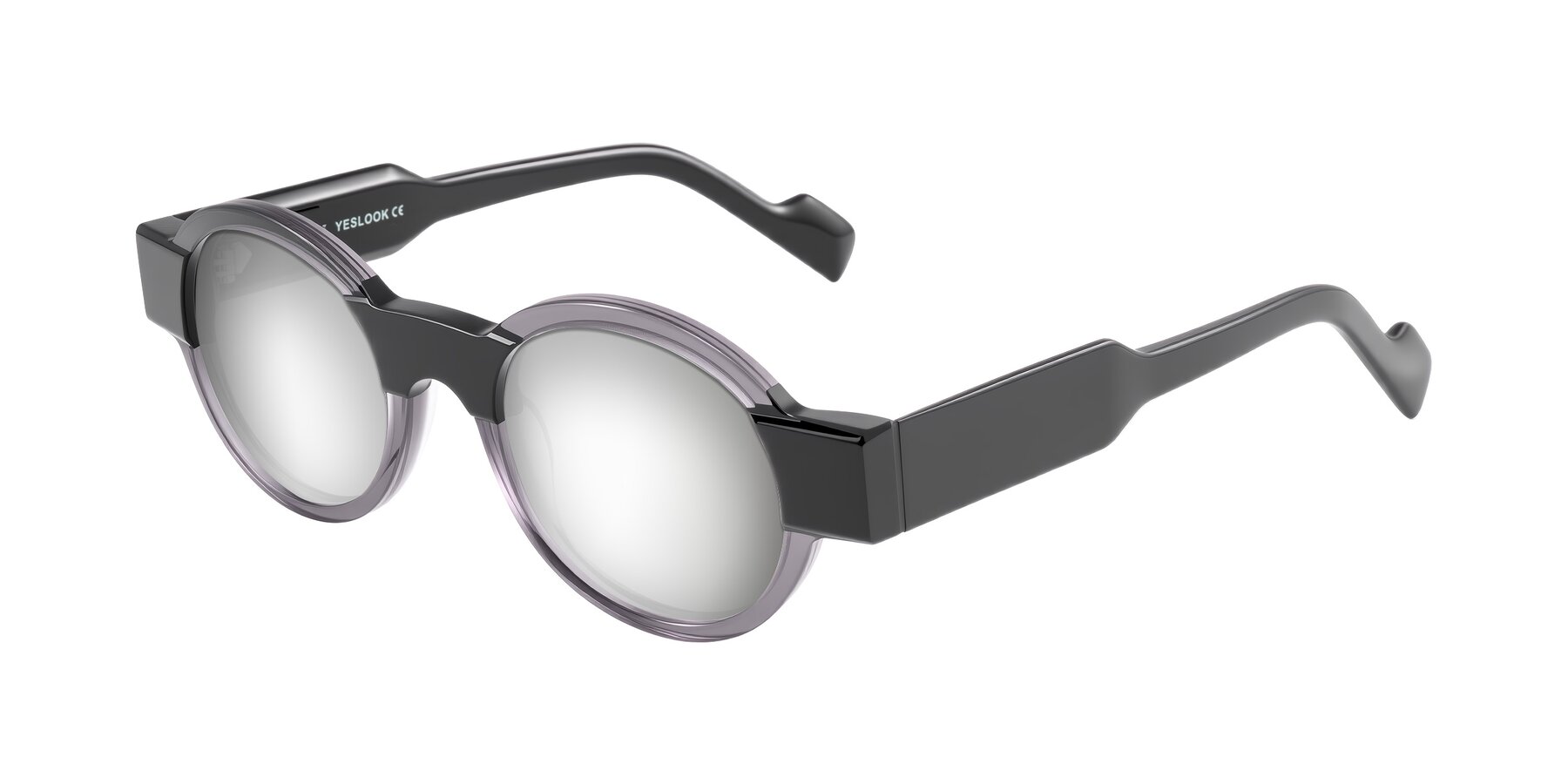 Angle of Talori in Transparent Gray/Black with Silver Mirrored Lenses
