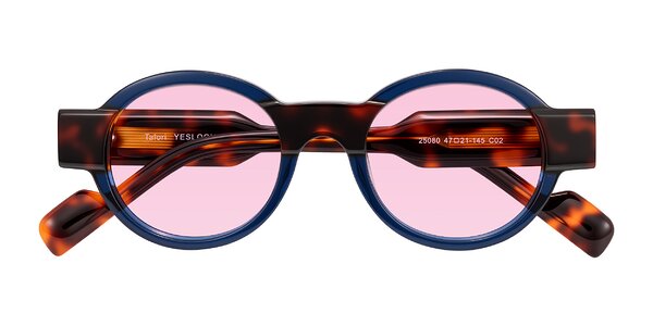 Front of Talori in Transparent Blue/Tortoise