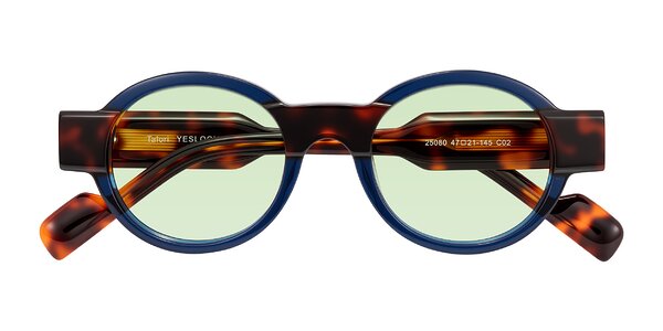 Front of Talori in Transparent Blue/Tortoise