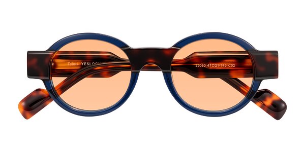 Front of Talori in Transparent Blue/Tortoise