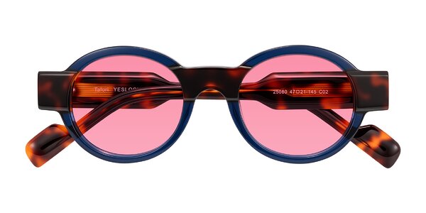 Front of Talori in Transparent Blue/Tortoise