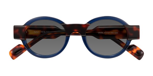 Front of Talori in Transparent Blue/Tortoise