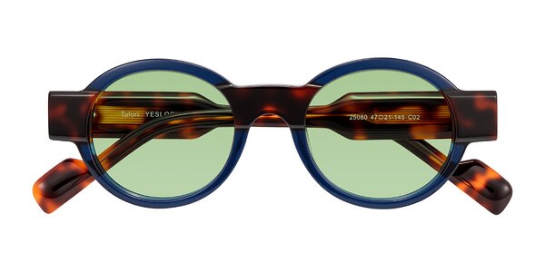 Front of Talori in Transparent Blue/Tortoise