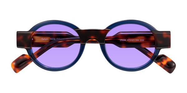 Front of Talori in Transparent Blue/Tortoise