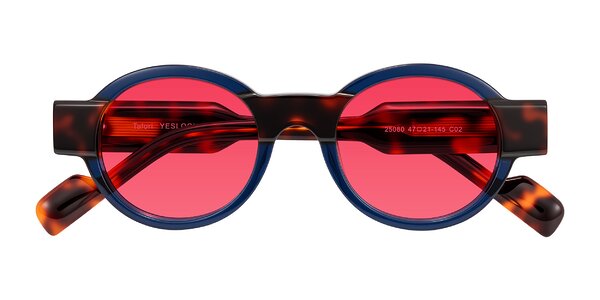 Front of Talori in Transparent Blue/Tortoise