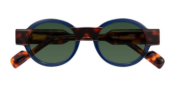 Front of Talori in Transparent Blue/Tortoise