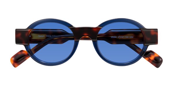 Front of Talori in Transparent Blue/Tortoise