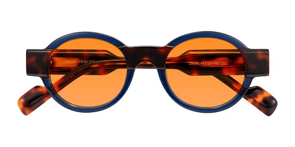 Front of Talori in Transparent Blue/Tortoise