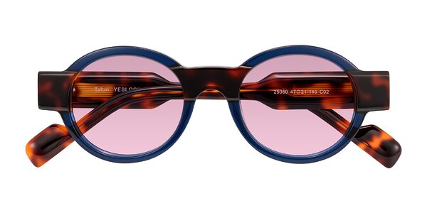 Front of Talori in Transparent Blue/Tortoise