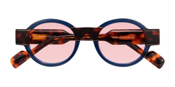 Front of Talori in Transparent Blue/Tortoise