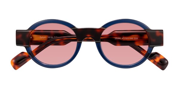 Front of Talori in Transparent Blue/Tortoise