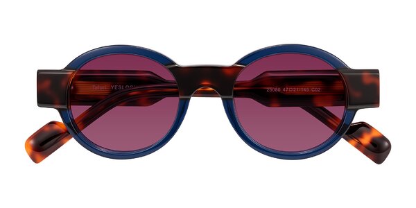 Front of Talori in Transparent Blue/Tortoise