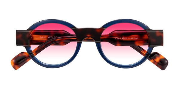 Front of Talori in Transparent Blue/Tortoise