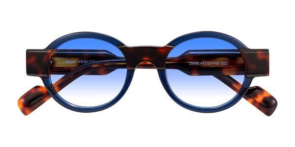 Front of Talori in Transparent Blue/Tortoise