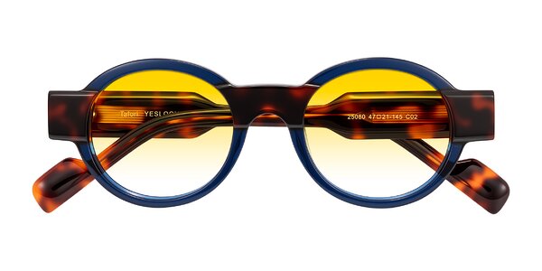 Front of Talori in Transparent Blue/Tortoise