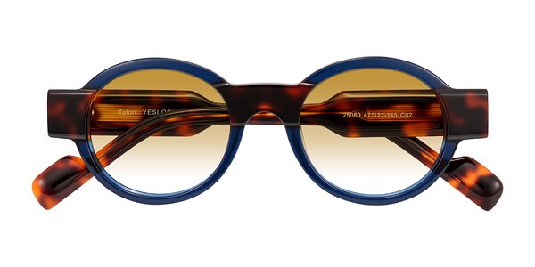 Front of Talori in Transparent Blue/Tortoise