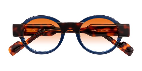 Front of Talori in Transparent Blue/Tortoise