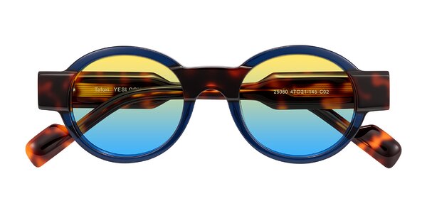 Front of Talori in Transparent Blue/Tortoise