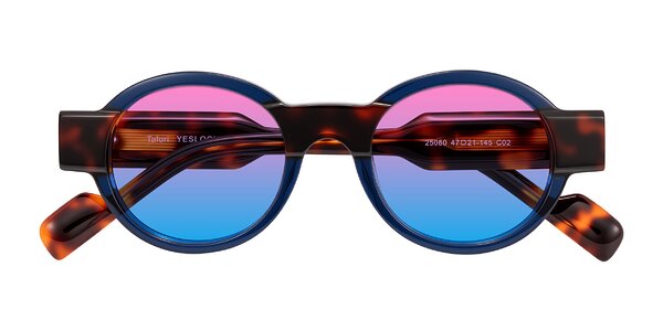 Front of Talori in Transparent Blue/Tortoise
