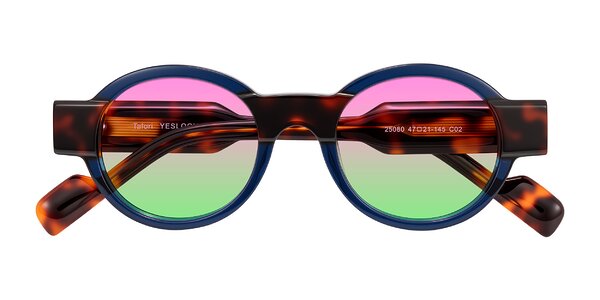Front of Talori in Transparent Blue/Tortoise