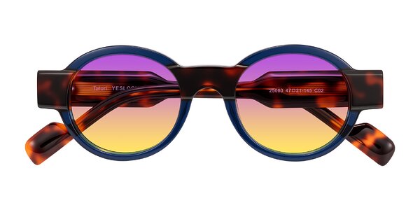 Front of Talori in Transparent Blue/Tortoise
