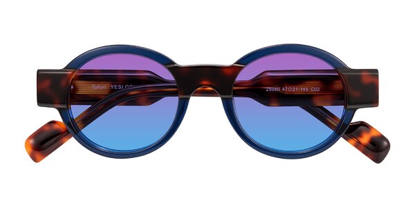 Front of Talori in Transparent Blue/Tortoise