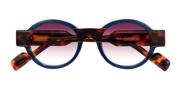 Front of Talori in Transparent Blue/Tortoise