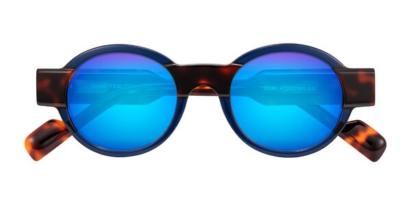 Front of Talori in Transparent Blue/Tortoise