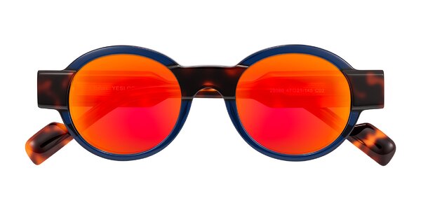 Front of Talori in Transparent Blue/Tortoise