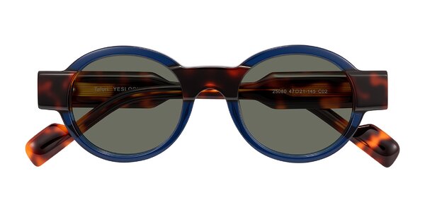 Front of Talori in Transparent Blue/Tortoise