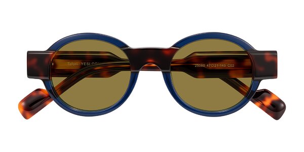 Front of Talori in Transparent Blue/Tortoise