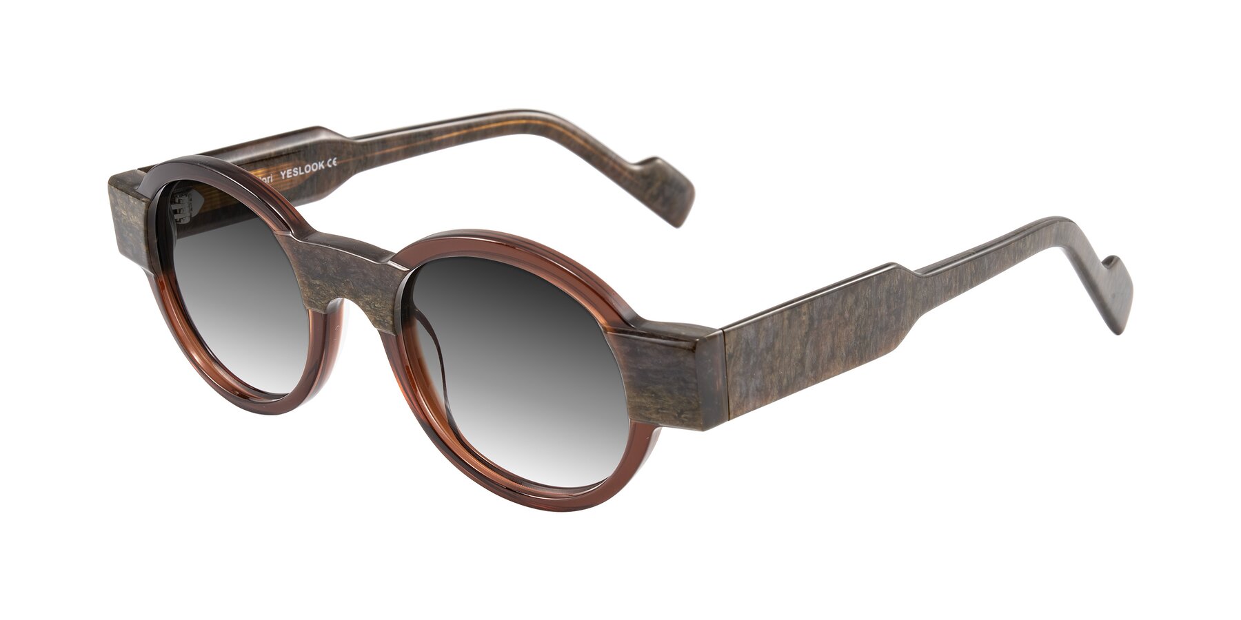 Angle of Talori in Cola Brown/Marble with Gray Gradient Lenses