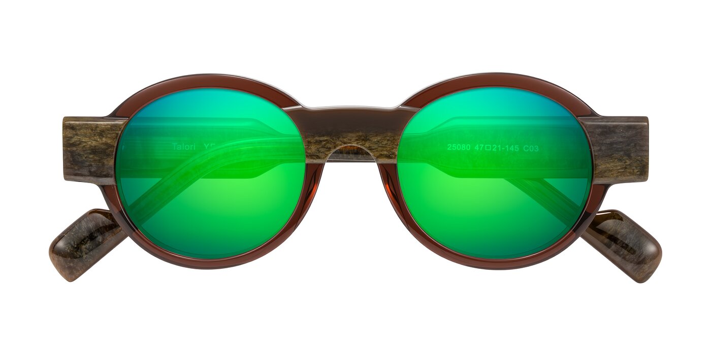 Talori - Cola Brown/Marble Flash Mirrored Sunglasses
