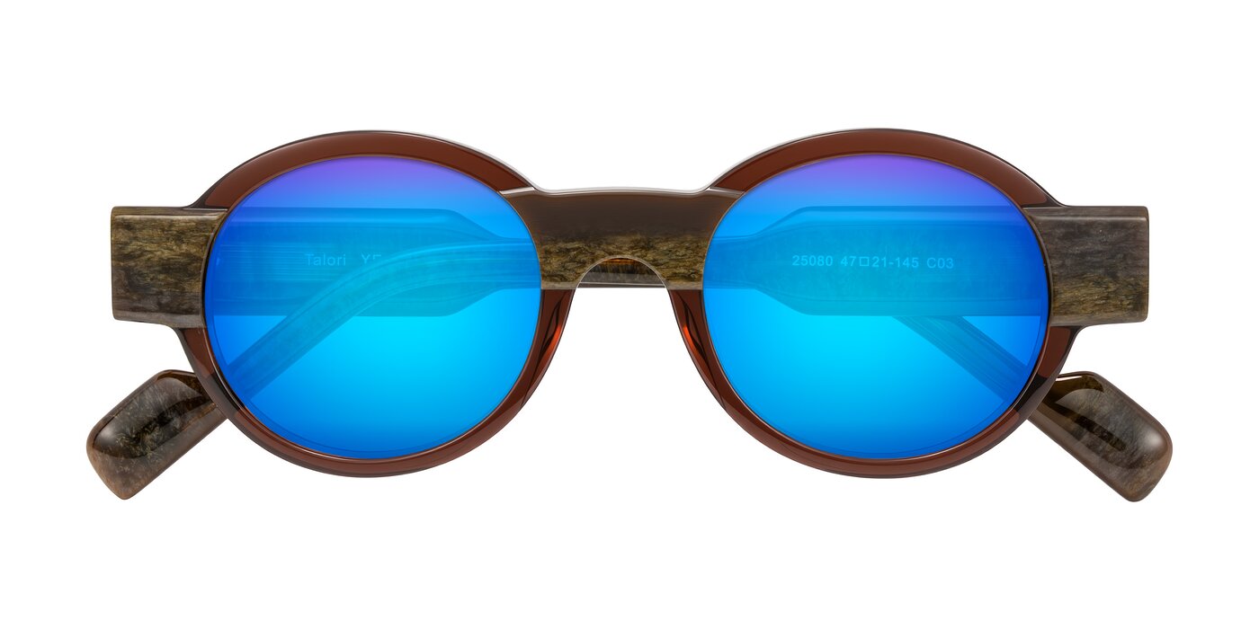 Talori - Cola Brown/Marble Flash Mirrored Sunglasses