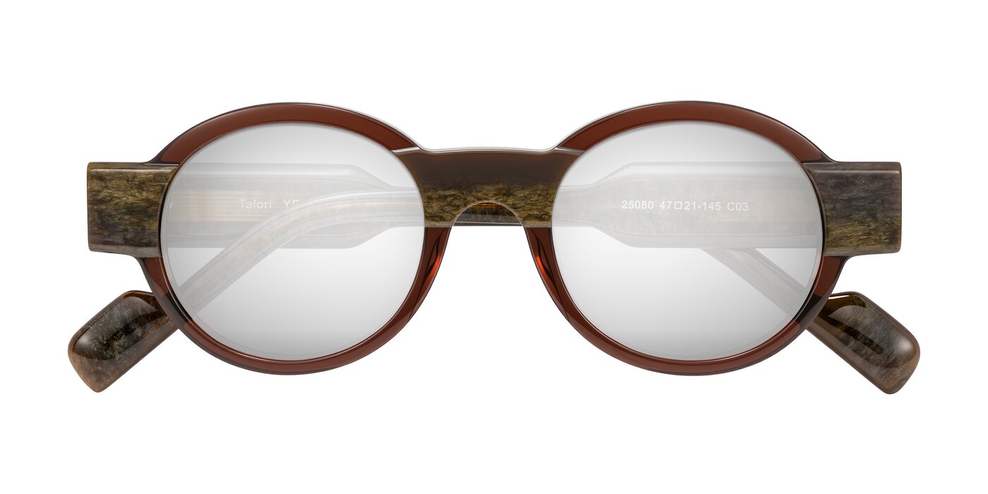 Talori - Cola Brown/Marble Flash Mirrored Sunglasses