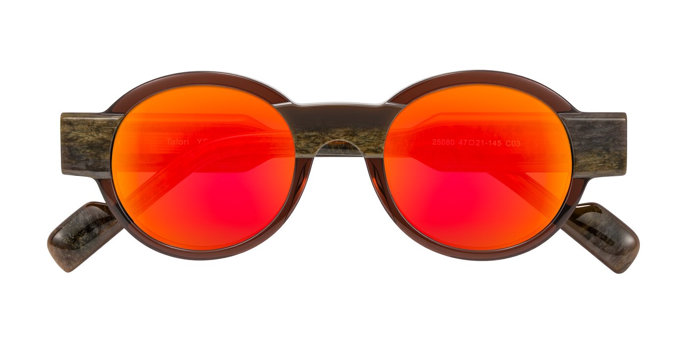 Talori - Cola Brown/Marble Flash Mirrored Sunglasses