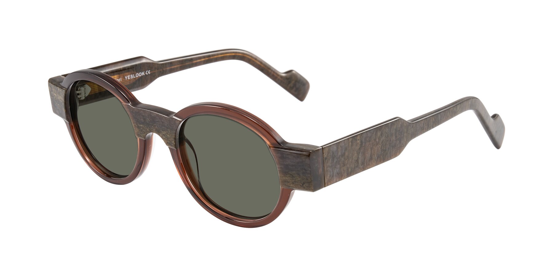 Angle of Talori in Cola Brown/Marble with Gray Polarized Lenses