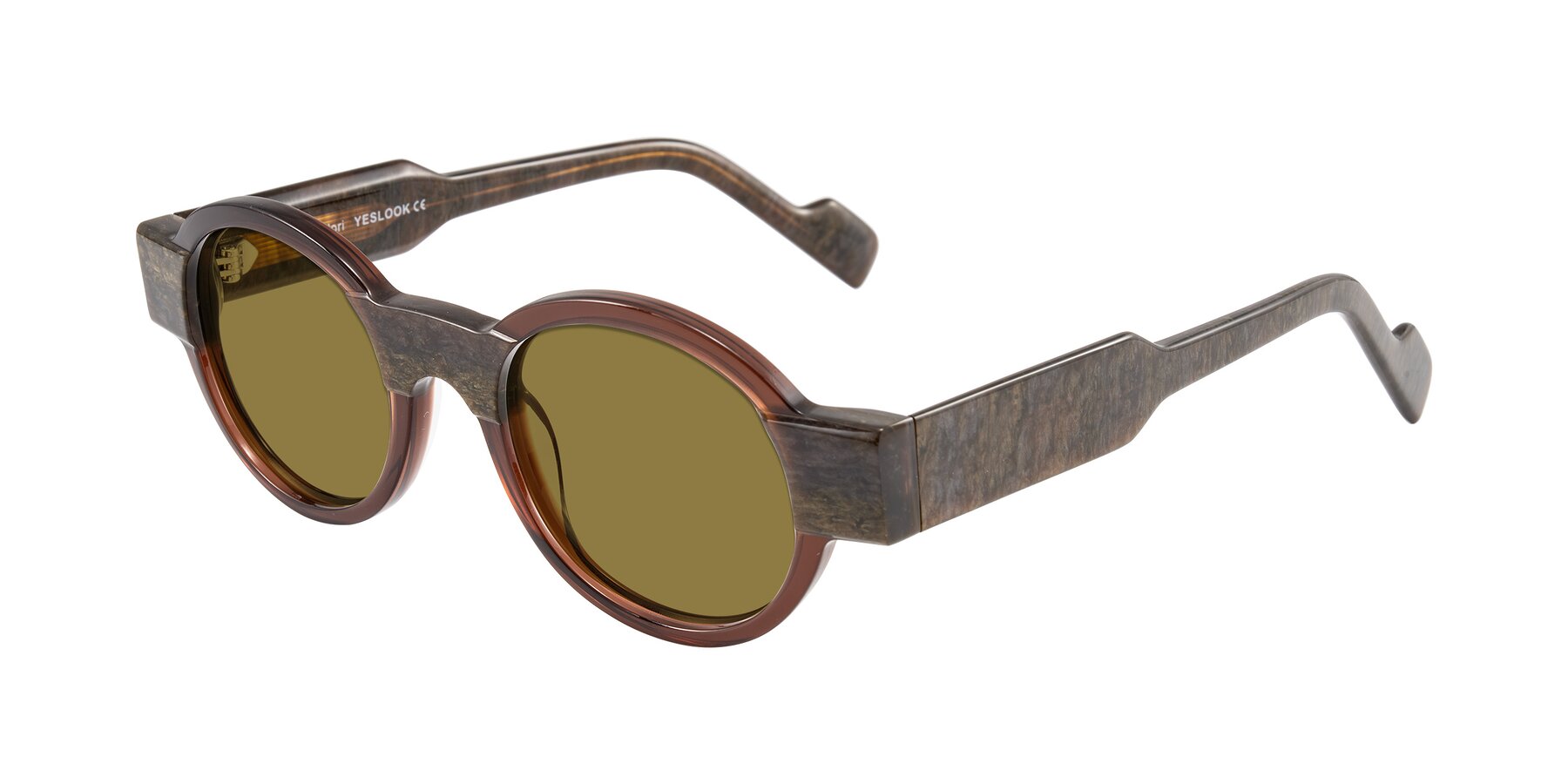 Angle of Talori in Cola Brown/Marble with Brown Polarized Lenses