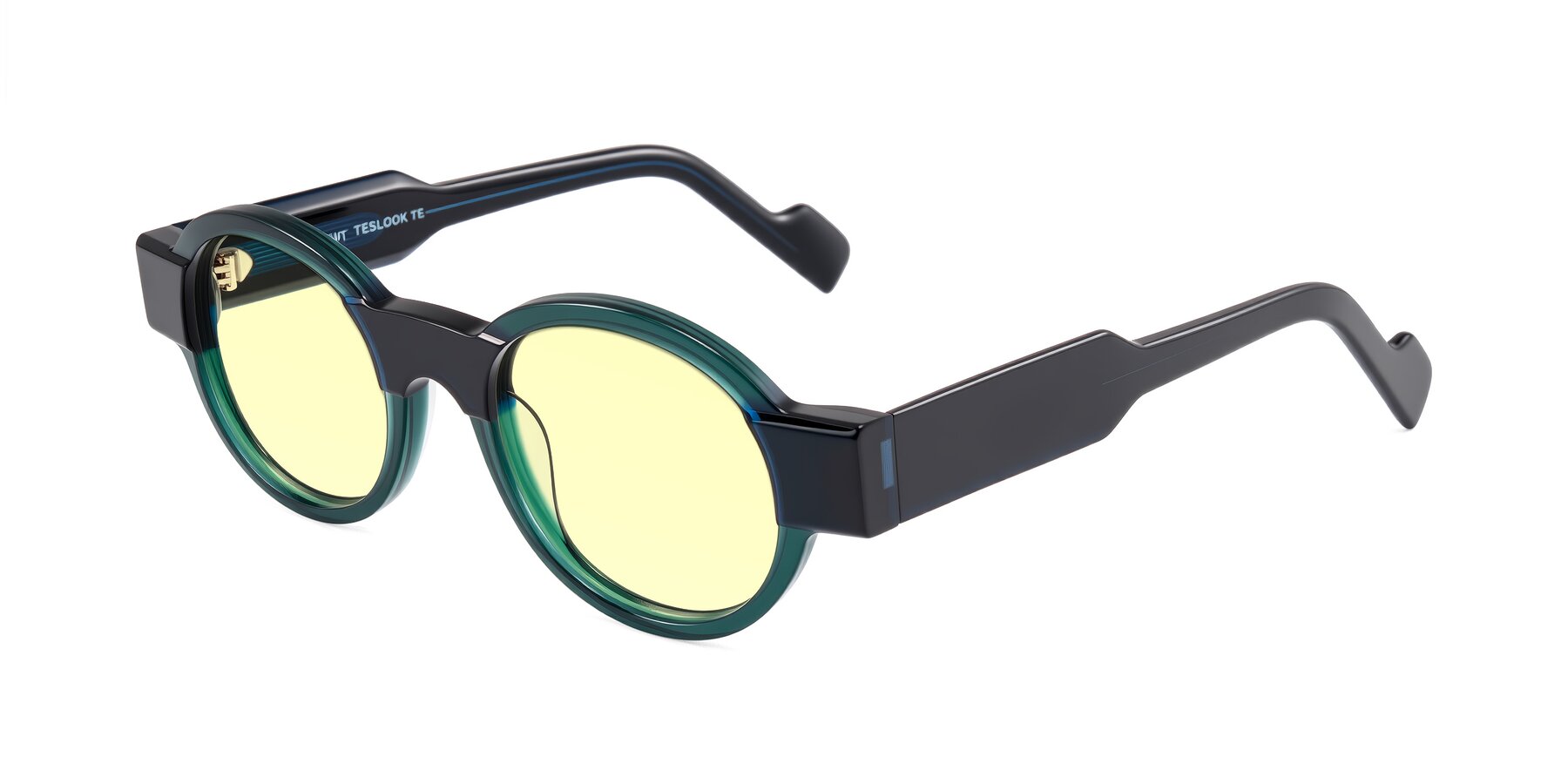 Angle of Talori in Emerald/Blue Charcoal with Light Yellow Tinted Lenses