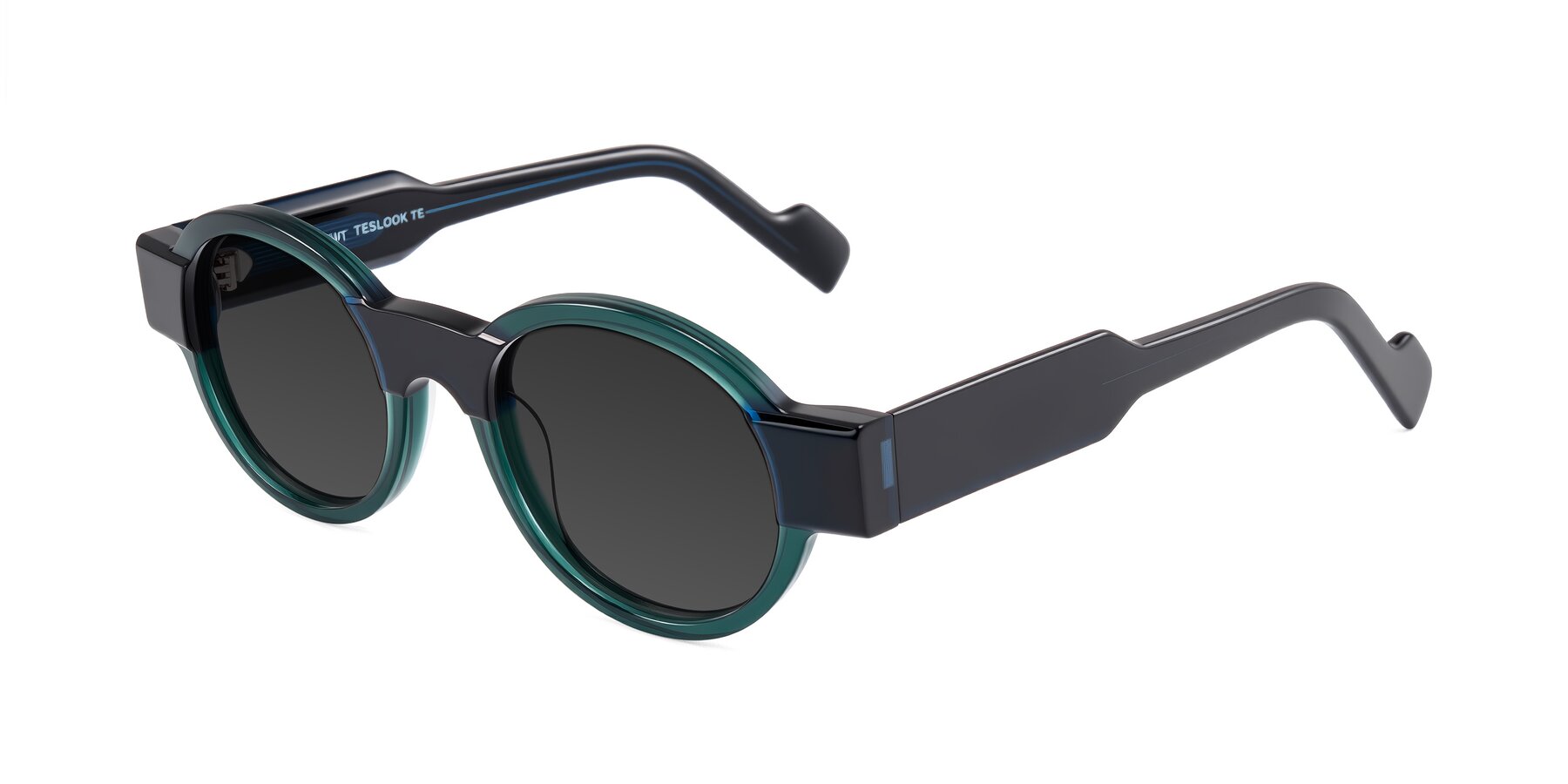 Angle of Talori in Emerald/Blue Charcoal with Gray Tinted Lenses